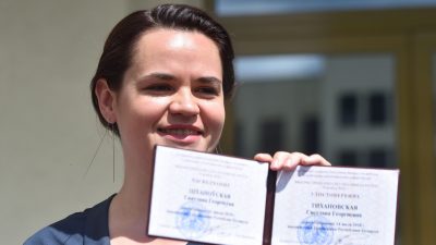 Oppositionskandidatin Tichanowskaja bereit Führung in Belarus zu übernehmen