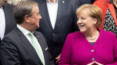 Merkel zu Gast in NRW – Mit Laschet auf Zeche Zollverein