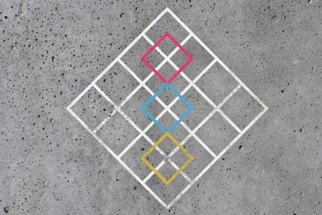Mann sieht die Quadrate vor lauter Geometrie kaum.