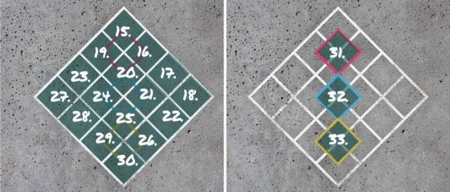 Mann sieht die Quadrate vor lauter Geometrie kaum.