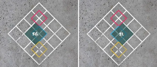 Mann sieht die Quadrate vor lauter Geometrie kaum.