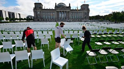 Berlin: 13.000 Stühle vor dem Reichstag – NGOs fordern Migrantenaufnahme aus Moria