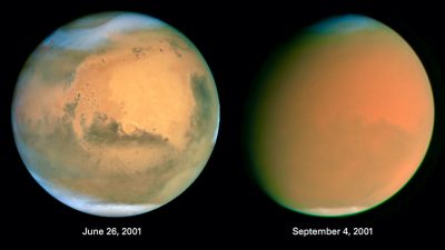 Erde zwischen Sonne und Mars: Roter Planet gut sichtbar