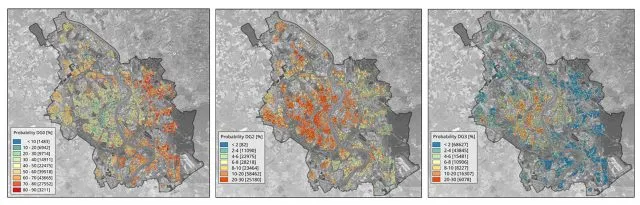 Zu erwartende Gebäudeschäden bei einem Erdbeben der Stärke 6,5 nahe Köln.