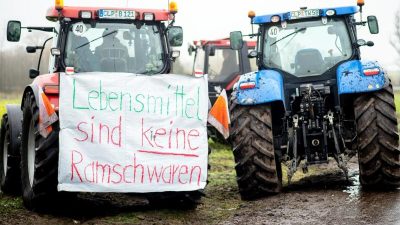 Landwirte protestieren gegen Handel: Lidl und Rewe-Lager blockiert