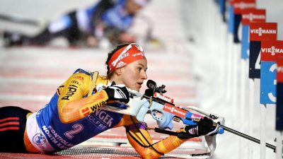 Frauen-Staffel beim Biathlon-Weltcup in Hochfilzen Vierte