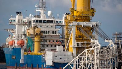 Russisches Schiff für Bau von Nord Stream 2 in dänischen Gewässern eingetroffen