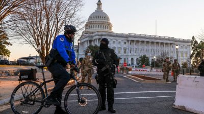 Nationalgardisten in Washington sichern bewaffnet Amtsübergabe an Biden ab