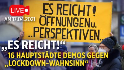 „Es reicht!“ in 16 Bundesländern: Festnahmen in Berlin – Wasserwerfer in Düsseldorf und Wiesbaden
