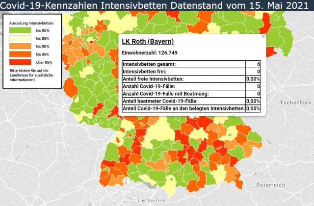 Intensivbetten nach Land- und Stadtkreisen: Beispiel LK Roth.