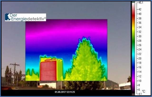 Großflächige Solaranlage an einer Gebäudefassade in Graz.