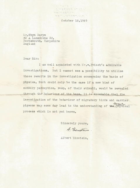 Brief von Albert Einstein