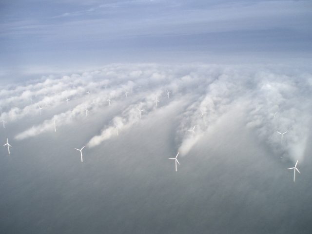 Turbulenzen hinter Windkraftanlagen.