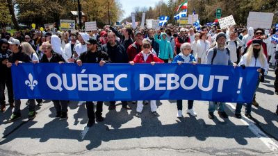 1. Mai Großdemonstration in Montreal gegen Corona-Beschränkungen