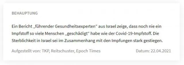 Behauptung von „correctiv“ zum IPC-Bericht