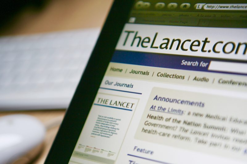 Das Fachjournal „The Lancet“ im Internet.