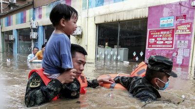 21 Tote bei heftigen Regenfällen in Zentralchina
