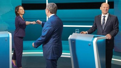 Streit um Klimaschutz und Koalitionsfragen beim TV-Triell der Kanzlerkandidaten