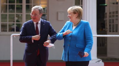Merkel lobt Laschet als „sehr erfolgreichen“ Ministerpräsidenten