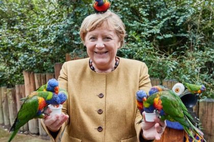 Ein Rückblick: Angela Merkel, die Papageien und das Kleid, das tief blicken ließ