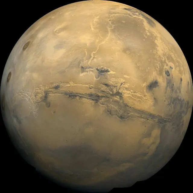 Aufnahme der Oberfläche des Mars mit dem Canyon &quot;Valles Marineris&quot;