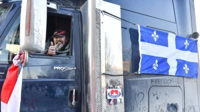 Wieder Corona-Proteste mit demonstrierenden Lkw-Fahrern