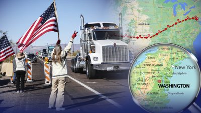 Trucker-Protest gegen Corona-Maßnahmen erreicht Washington