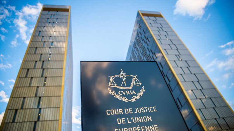 «Cour de Justice de l'union Européene»: Das Europäische Gerichtshofs in Luxemburg.