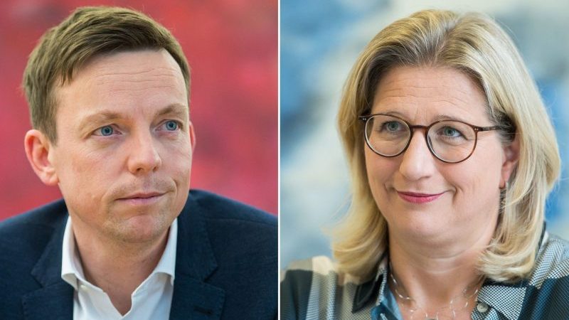Sie kämpfen um das Amt des Ministerpräsidenten: Tobias Hans (CDU) und Anke Rehlinger (SPD).