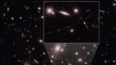 Der Stern mit dem Namen «Earendel» liegt hinter einem Galaxienhaufen, der als Gravitationslinse dient.