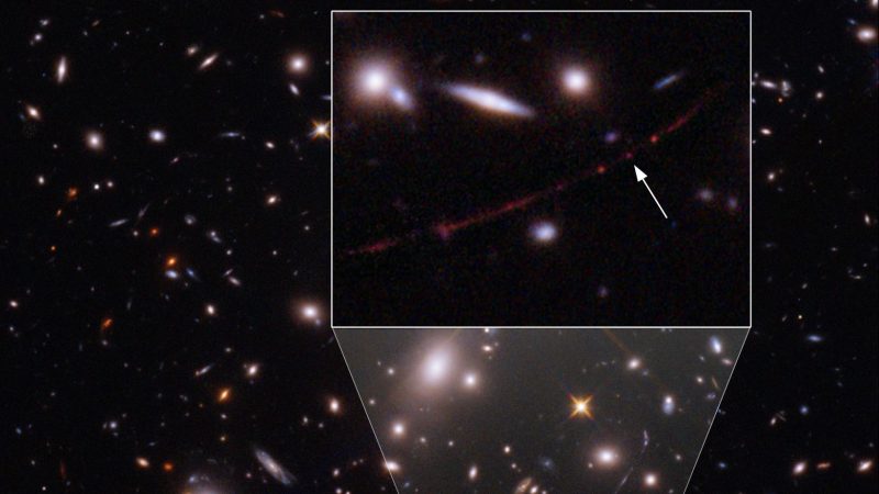 Der Stern mit dem Namen «Earendel» liegt hinter einem Galaxienhaufen, der als Gravitationslinse dient.