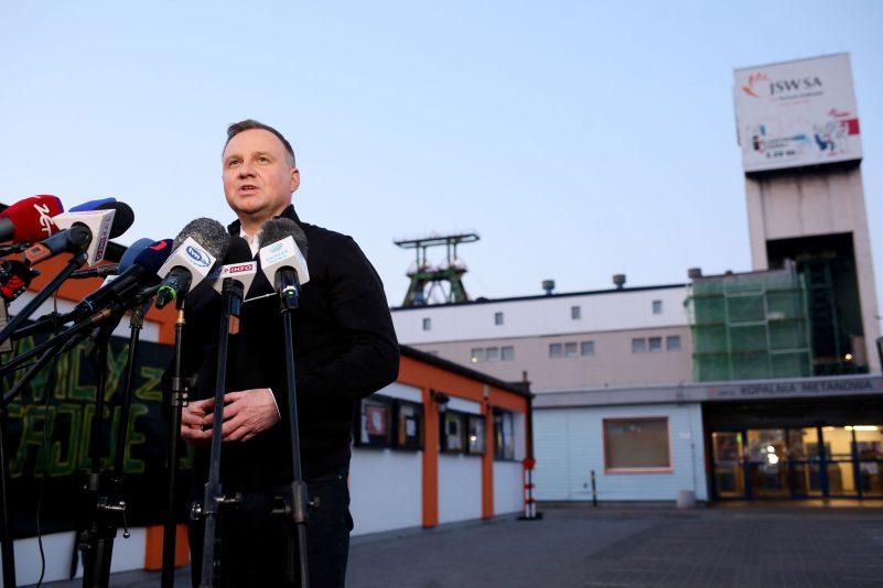 Polens Präsident Andrzej Duda rechnet mit Todesopfern beim Bergbauunglück.
