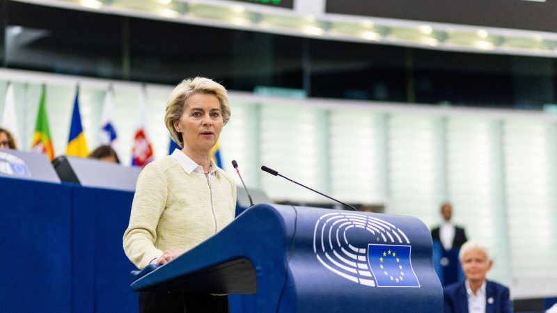 EU-Kommissionspräsidentin Ursula von der Leyen spricht vor dem Europäischen Parlament in Straßburg.