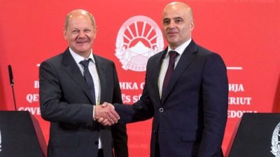 Scholz fordert Start der EU-Beitrittsverhandlungen mit Nordmazedonien