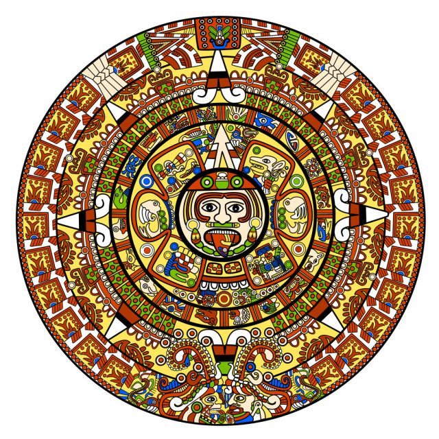 Zeichnung Maya-Kalender