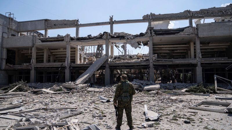 Die Nationale Pädagogische Universität in Charkiw wurde durch einen russischen Angriff zerstört.