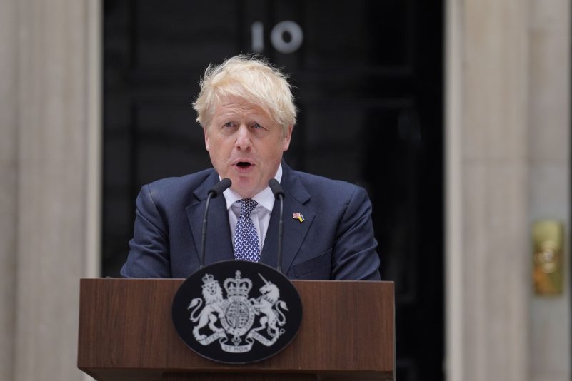 Der britische Premierminister Boris Johnson erklärt seinen Rücktritt als Vorsitzender der Konservativen Partei.