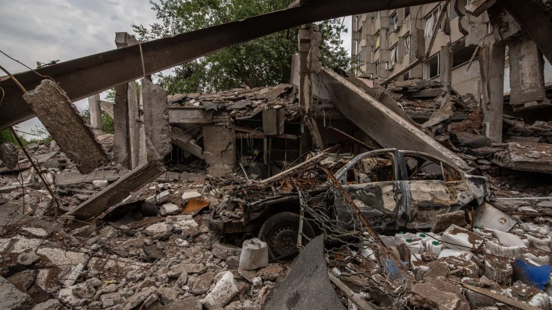Die Universität von Mykolajiw liegt nach einer Bombardierung durch die russischen Streitkräfte in Trümmern.
