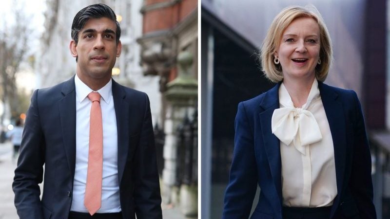 Wer wird NAchfolger von Boris Johnson? Rishi Sunak, ehemaliger Finanzminister, und Liz Truss, Außenministerin von Großbritannien.