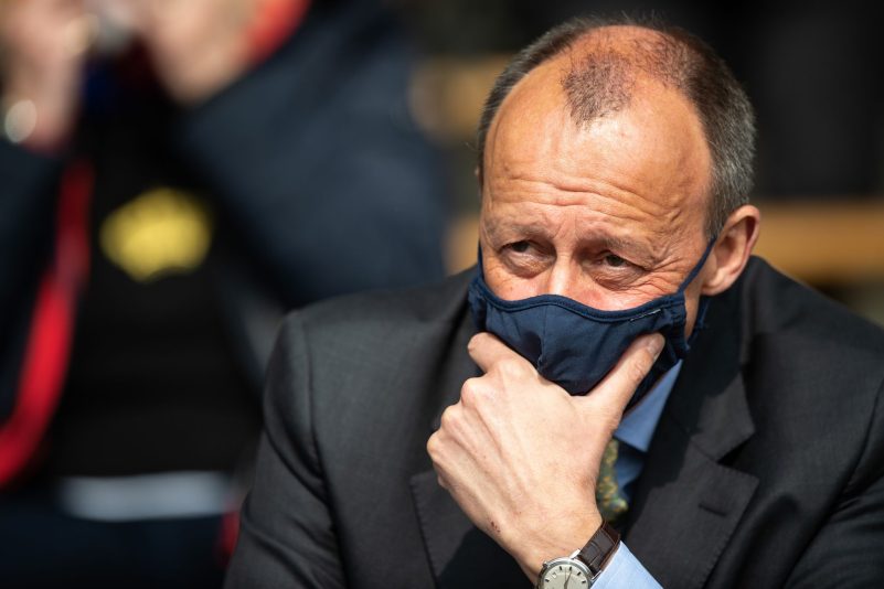 Friedrich Merz bei einer Veranstaltung in Nordrhein-Westfalen. Der CDU-Chef hält nichts von einer flächendeckenden Maskenpflicht.