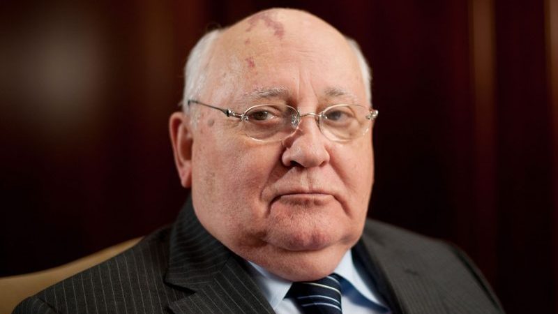 Der ehemalige Präsident der Sowjetunion, Michail Gorbatschow, am Rande einer Pressekonferenz.