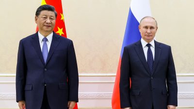 Dieses von der staatlichen russischen Nachrichtenagentur Sputnik via AP veröffentlichte Foto zeigt Chinas Präsidenten Xi Jinping und Kremlchef Wladimir Putin.