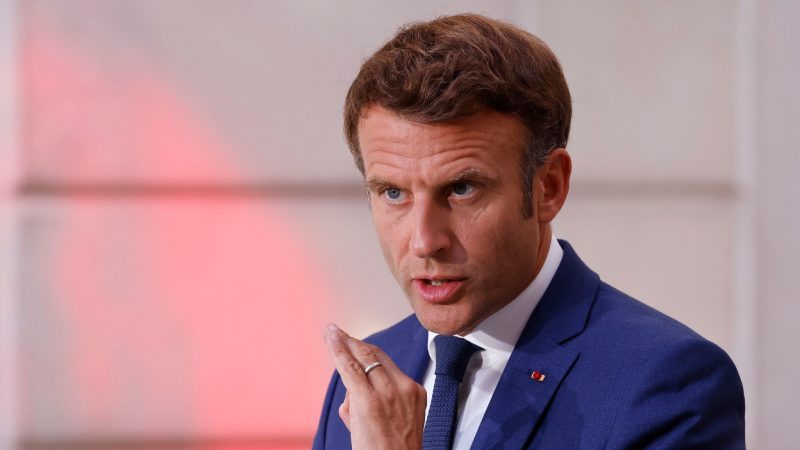 Emmanuel Macron, Präsident von Frankreich, bei einer Ansprache in Paris.