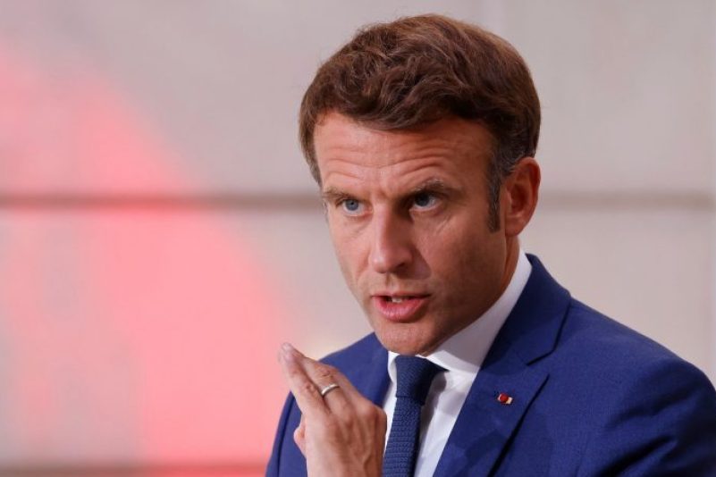 Emmanuel Macron, Präsident von Frankreich, bei einer Ansprache in Paris.
