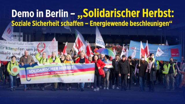 „Solidarischer Herbst“: Linkes Bündnis fordert soziale Sicherheit und schnelle Energiewende