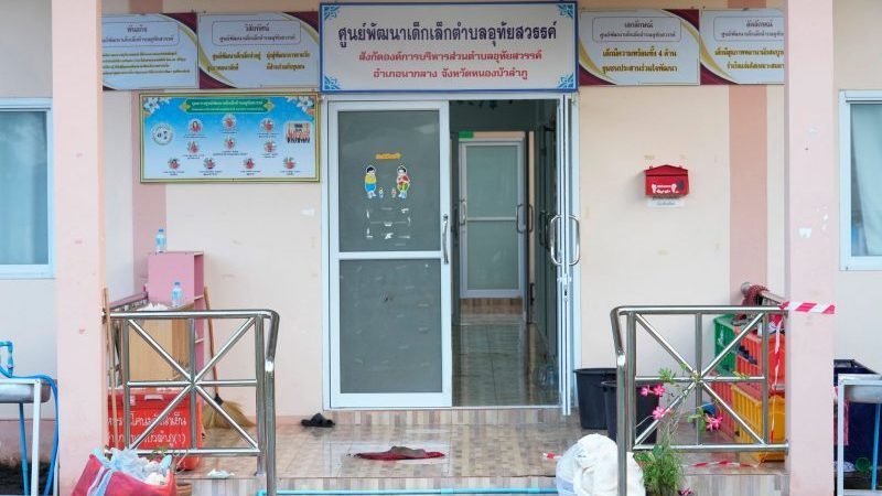 Die Kindertagesstätte in der Stadt Nongbua Lamphu im Nordosten Thailands einen Tag nach dem Angriff.