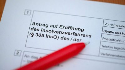 Zahl der Insolvenzen in Deutschland nimmt deutlich zu