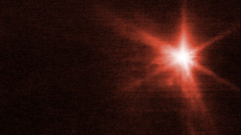 Das vom «James Webb»-Teleskop aufgenommene Bild zeigt den Asteroiden Dimorphos Ende September vier Stunden nach dem Einschlag der Sonde.