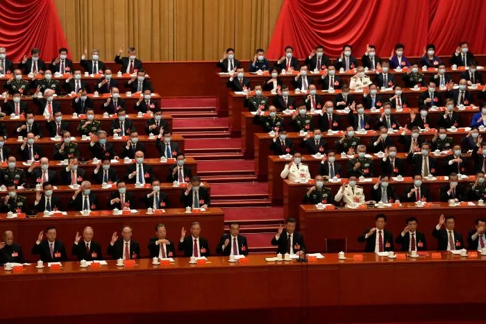 Abschlusszeremonie des 20. Nationalkongresses der regierenden Kommunistischen Partei Chinas.