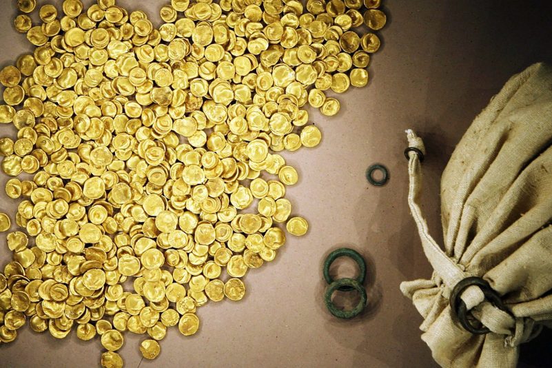 Tief im Boden eingelassen wird im Kelten- und Römermuseum in Manching bei Ingolstadt der keltische Goldschatz ausgestellt.